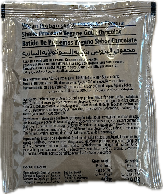 Militær nødration 24h med oksegryde og kødboller m. pasta (menu 1)